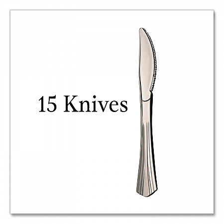Sterling Assorted Plastic Cutlery, Mediumweight, (20) Forks/(15) Knives/(15) Spoons, Plastic, Silver, 50/Pack (8305ASV)