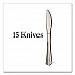 Sterling Assorted Plastic Cutlery, Mediumweight, (20) Forks/(15) Knives/(15) Spoons, Plastic, Silver, 50/Pack (8305ASV)
