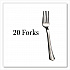 Sterling Assorted Plastic Cutlery, Mediumweight, (20) Forks/(15) Knives/(15) Spoons, Plastic, Silver, 50/Pack (8305ASV)