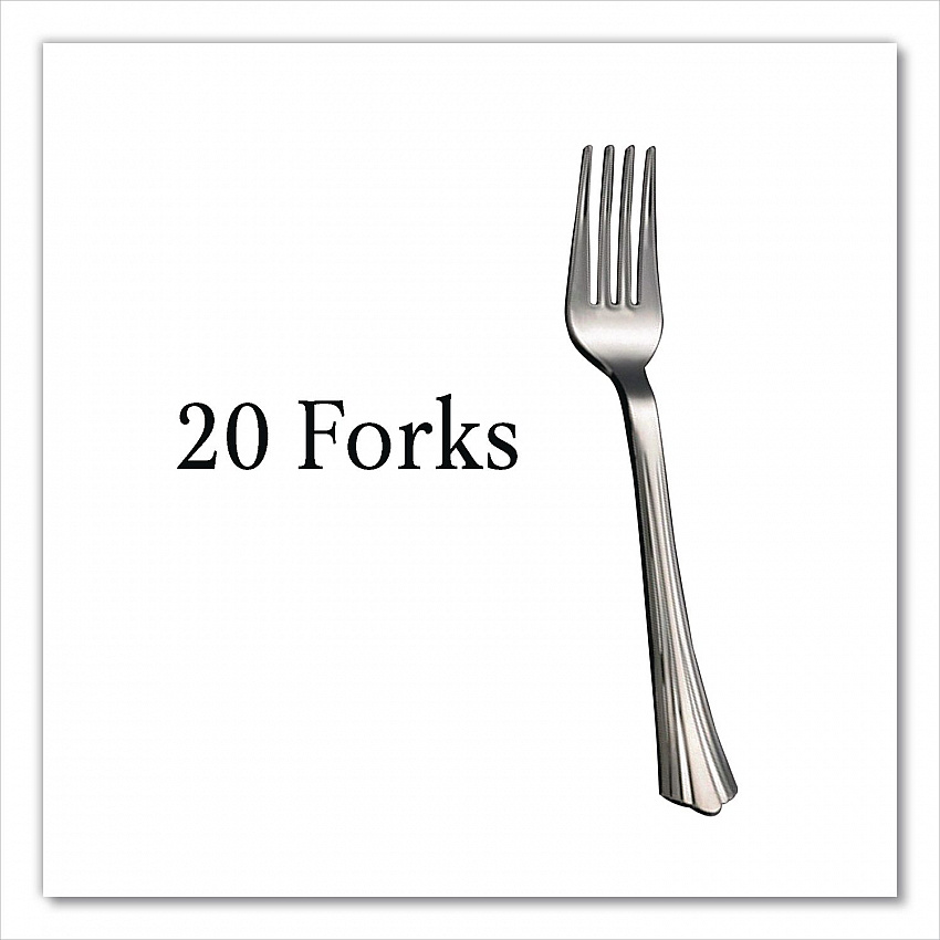 Sterling Assorted Plastic Cutlery, Mediumweight, (20) Forks/(15) Knives/(15) Spoons, Plastic, Silver, 50/Pack (8305ASV)