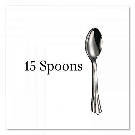 Sterling Heavy-Duty Plastic Cutlery, Spoon, Silver, 50/Pack (8305SSV)