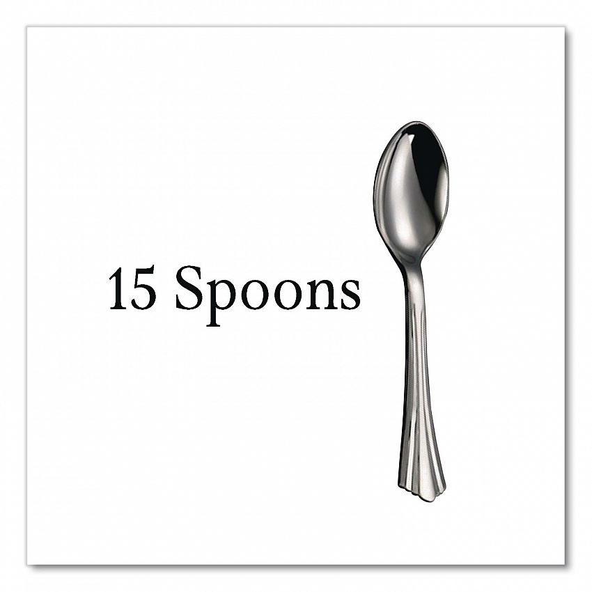 Sterling Heavy-Duty Plastic Cutlery, Spoon, Silver, 50/Pack (8305SSV)