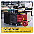 TradeMaster Cart with One Door, Plastic, 3 Shelves, 4 Drawers, 750 lb Capacity, 26.25