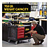 TradeMaster Cart with One Door, Plastic, 3 Shelves, 4 Drawers, 750 lb Capacity, 26.25