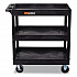 TUFFY XL Three-Shelf Heavy-Duty Multipurpose Utility Cart, Plastic, 375 lb Capacity, 35.25