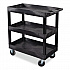 TUFFY XL Three-Shelf Heavy-Duty Multipurpose Utility Cart, Plastic, 375 lb Capacity, 35.25