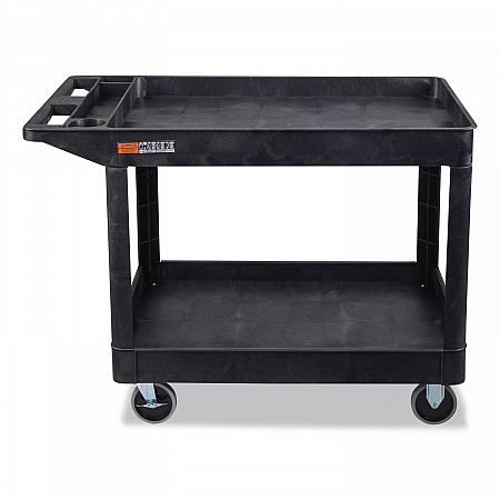 WORKLOAD Two-Shelf Heavy-Duty Industrial Utility Cart, Plastic, 500 lb Capacity, 45.5