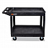 WORKLOAD Two-Shelf Heavy-Duty Industrial Utility Cart, Plastic, 500 lb Capacity, 45.5