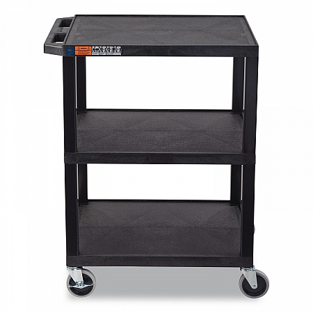 TUFFY Three-Shelf Multipurpose Utility Cart, Plastic, 300 lb Capacity, 26.5