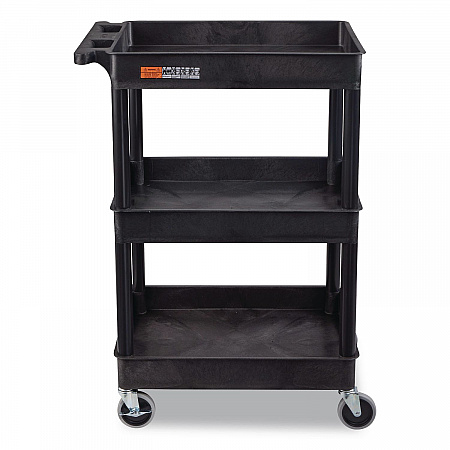 ENDURA Three-Shelf Utility Cart, Plastic, 300 lb Capacity, 26.5