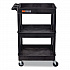 ENDURA Three-Shelf Utility Cart, Plastic, 300 lb Capacity, 26.5