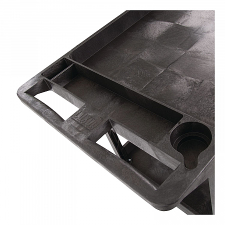 WORKLOAD Two-Shelf Heavy-Duty Industrial Utility Cart, Plastic, 500 lb Capacity, 45.5