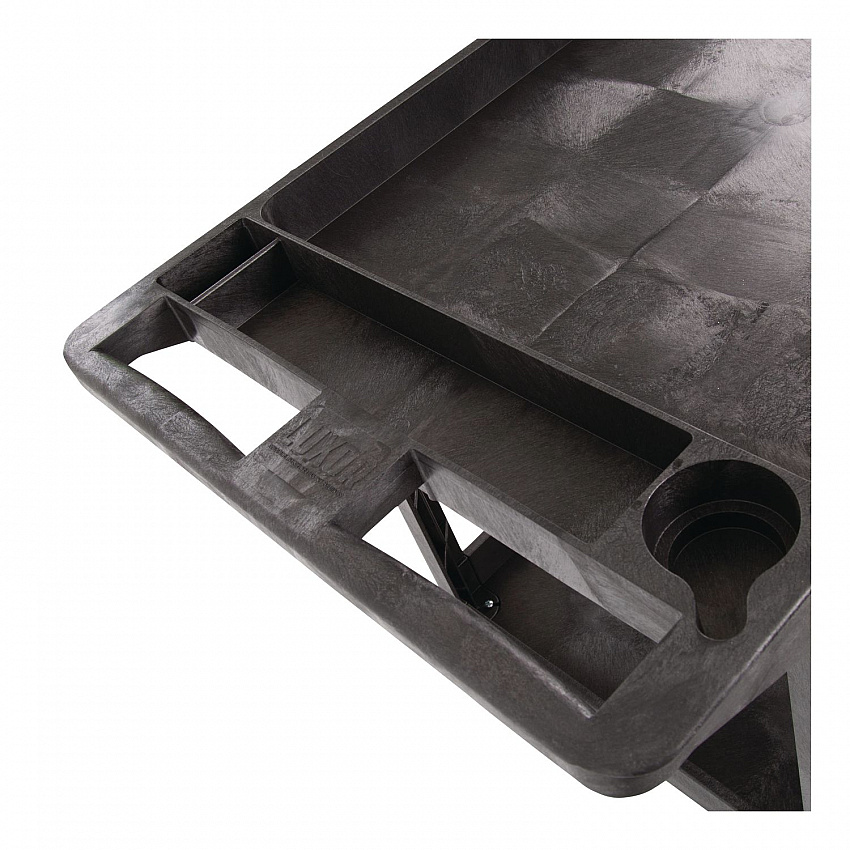 WORKLOAD Two-Shelf Heavy-Duty Industrial Utility Cart, Plastic, 500 lb Capacity, 45.5" x 25.5" x 33", Black (XLC11B)