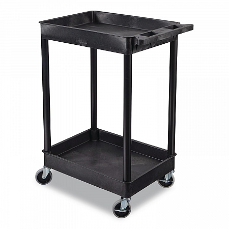 ENDURA Two-Shelf Utility Cart, Plastic, 300 lb Capacity, 26.5