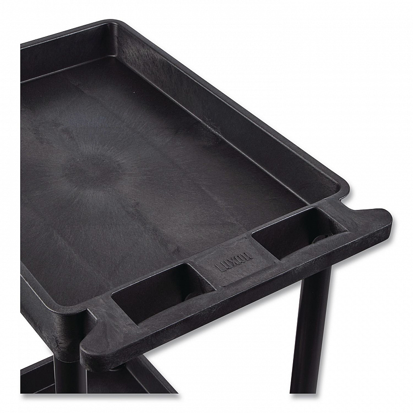 ENDURA Three-Shelf Utility Cart, Plastic, 300 lb Capacity, 26.5" x 18.5" x 39.25", Black (STC111B)