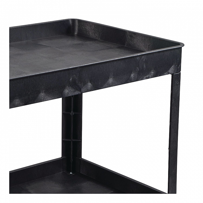 WORKLOAD Two-Shelf Heavy-Duty Industrial Utility Cart, Plastic, 500 lb Capacity, 45.5" x 25.5" x 33", Black (XLC11B)