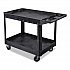 WORKLOAD Two-Shelf Heavy-Duty Industrial Utility Cart, Plastic, 500 lb Capacity, 45.5