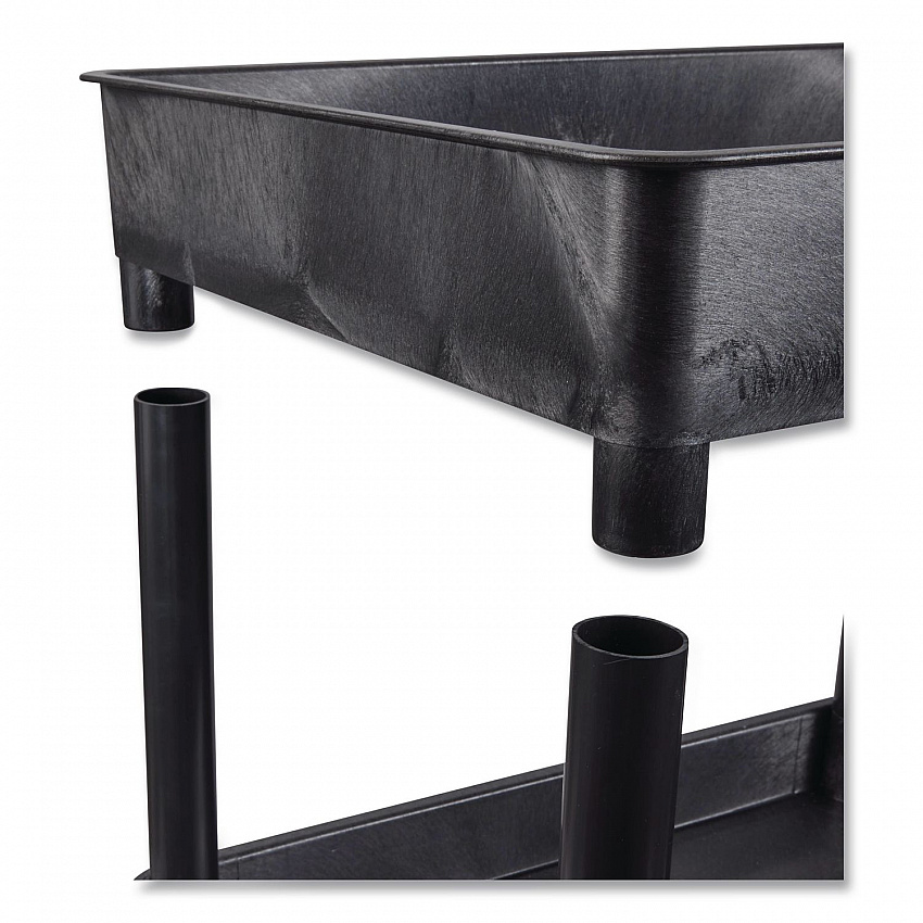 ENDURA Two-Shelf Utility Cart, Plastic, 300 lb Capacity, 26.5" x 18.5" x 37.5", Black (STC11B)