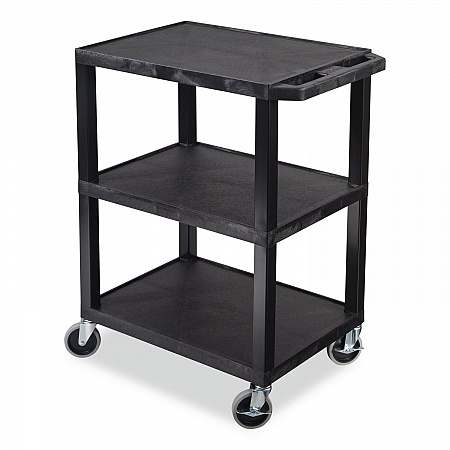 TUFFY Three-Shelf Multipurpose Utility Cart, Plastic, 300 lb Capacity, 26.5