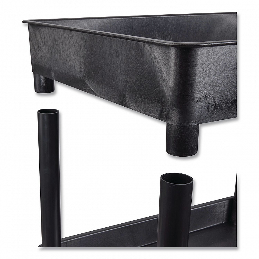 ENDURA Three-Shelf Utility Cart, Plastic, 300 lb Capacity, 26.5" x 18.5" x 39.25", Black (STC111B)