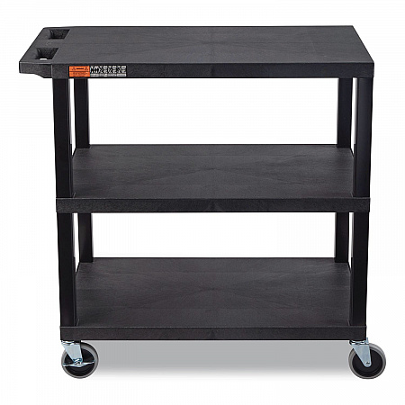 TUFFY XL Three-Shelf Multipurpose Utility Cart, Plastic, 300 lb Capacity, 35.25