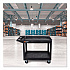 WORKLOAD Two-Shelf Heavy-Duty Industrial Utility Cart, Plastic, 500 lb Capacity, 45.5