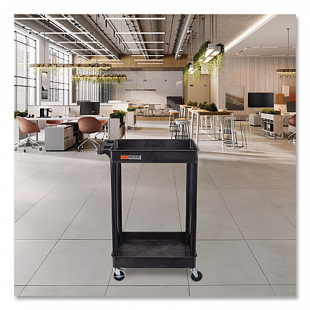 ENDURA Two-Shelf Utility Cart, Plastic, 300 lb Capacity, 26.5