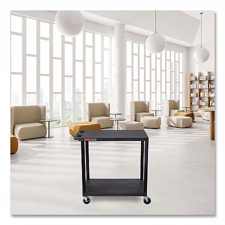 TUFFY XL Two-Shelf Multipurpose Utility Cart, Plastic, 400 lb Capacity, 35.25