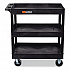 TUFFY XL Three-Shelf Heavy-Duty Multipurpose Utility Cart, Plastic, 375 lb Capacity, 35.25
