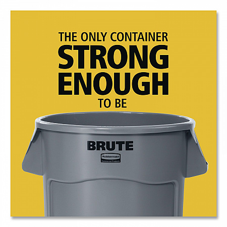 Vented Round Brute Container, 44 gal, Plastic, White, 4/Carton (1779740)