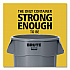 Vented Round Brute Container, 44 gal, Plastic, White, 4/Carton (1779740)