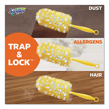 Heavy Duty Dusters Refill, Dust Lock Fiber, Unscented, Yellow, 6/Box, 4 Boxes/Carton (21620CT)