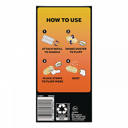 Heavy Duty Dusters Refill, Dust Lock Fiber, Unscented, Yellow, 6/Box (21620BX)