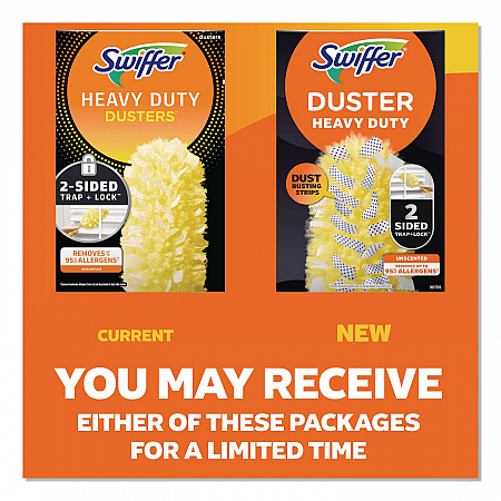 Heavy Duty Dusters Refill, Dust Lock Fiber, Unscented, Yellow, 6/Box (21620BX)