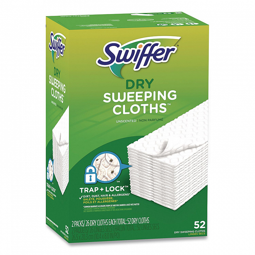 Dry Refill Cloths, 1-Ply, 10.4" x 8", White, 52/Pack (81216PK)