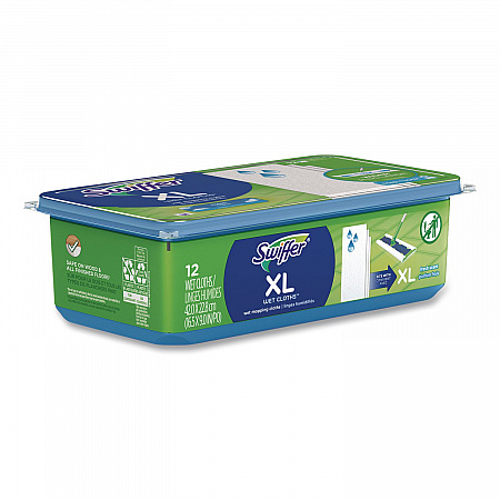 Max/XL Wet Refill Cloths, 9 x 16.5, Fresh Scent, White, 12/Tub (74471EA)