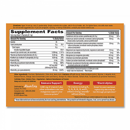 Vitamin C Drink Mix, 1,000 mg Vitamin C, Super Orange, 60/Pack (130213)
