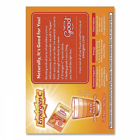 Vitamin C Drink Mix, 1,000 mg Vitamin C, Super Orange, 60/Pack (130213)
