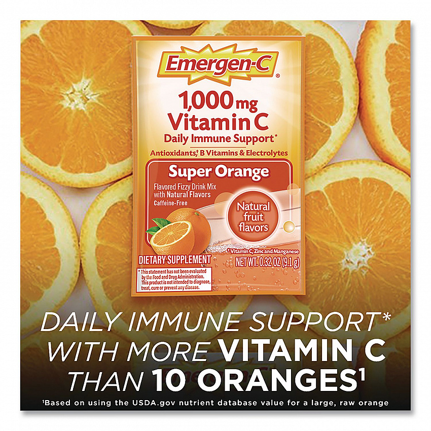 Vitamin C Drink Mix, 1,000 mg Vitamin C, Super Orange, 60/Pack (130213)
