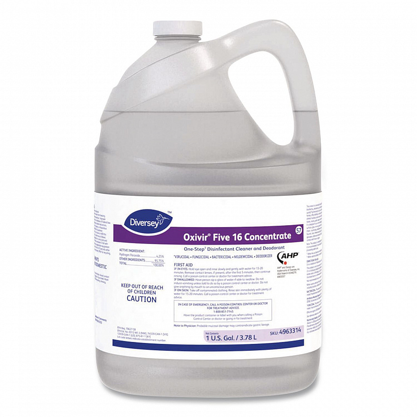 Five 16 One-Step Disinfectant Cleaner, Unscented, 1 gal Bottle, 4/Carton (4963314)