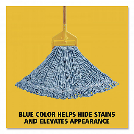 Super Stitch Blend Mop, Green Headband, Cotton/Synthetic, Medium, Blue (D212BLUEA)