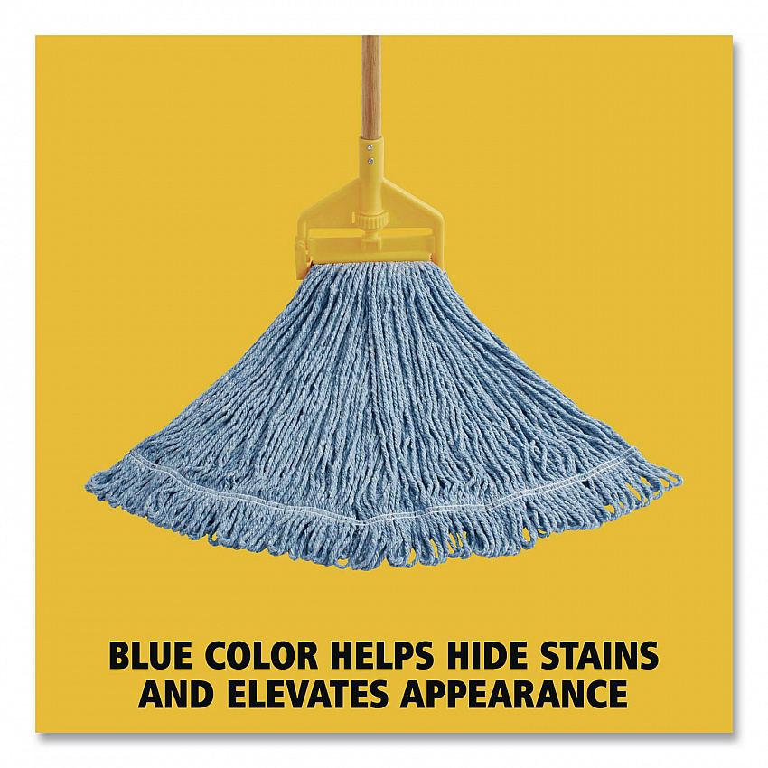 Super Stitch Blend Mop, Green Headband, Cotton/Synthetic, Medium, Blue (D212BLUEA)