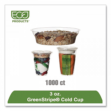 GreenStripe Cold Cup Inserts, 3 oz, Clear, Plastic, 1,000/Carton (EPCCI3)
