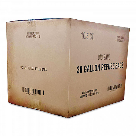 Lawn/Leaf Bags, Self-Standing, Open-Face, 30 gal, 16