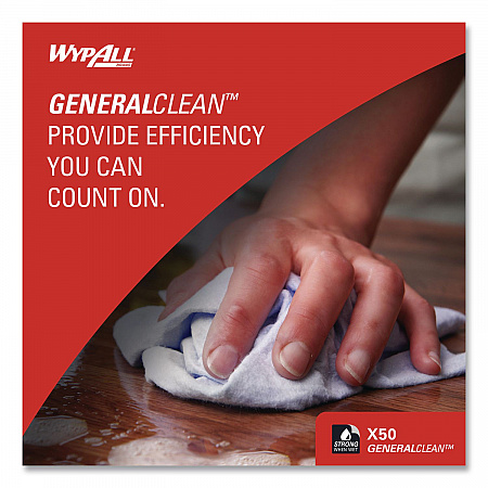 GeneralClean X50 Cleaning Cloths, 12 x 12.5, White, 84/Pack, 12 Packs/Carton (39005)