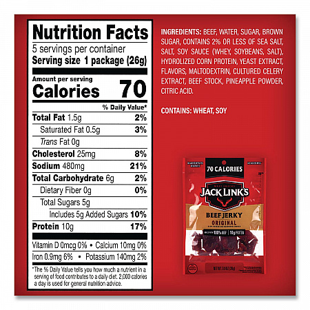 Beef Jerky Variety Pack, Original/Teriyaki, 8.1 oz Bag, 9/Carton (22002688)