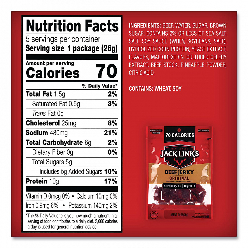 Beef Jerky Variety Pack, Original/Teriyaki, 8.1 oz Bag, 9/Carton (22002688)