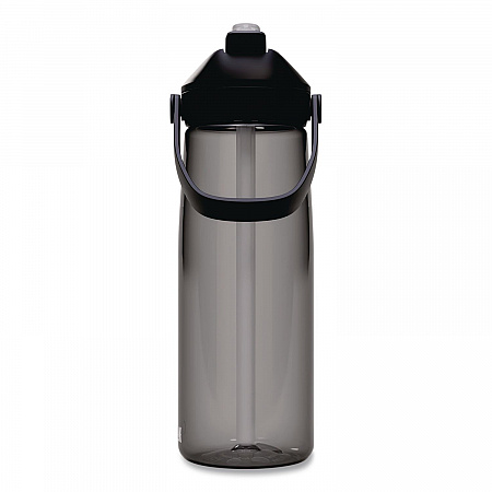 Thrive FlipStraw Plastic Water Bottle, 25 oz, Charcoal (2853001075)