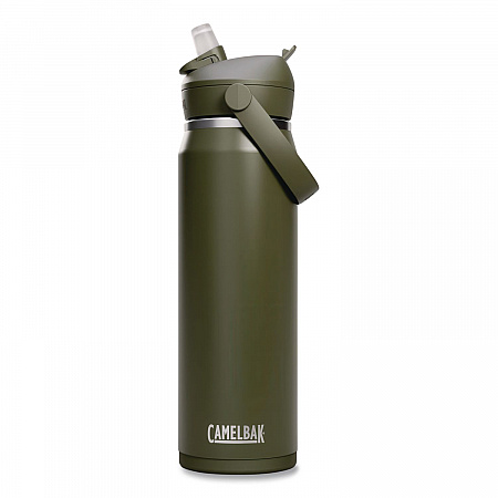 Thrive FlipStraw Stainless Steel Vacuum Insulated Water Bottle, 32 oz, Moss (2855303001)