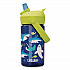 Thrive FlipStraw Plastic Water Bottle, 14 oz, Sharks and Rays Design, Blue/Yellow (2860403041)